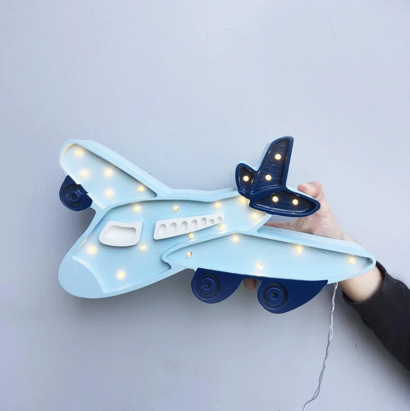 Little Lights Plane Night Light | Light Blue