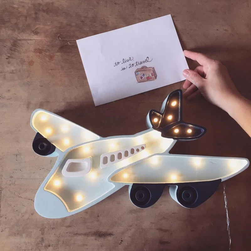 Little Lights Plane Night Light | Light Blue