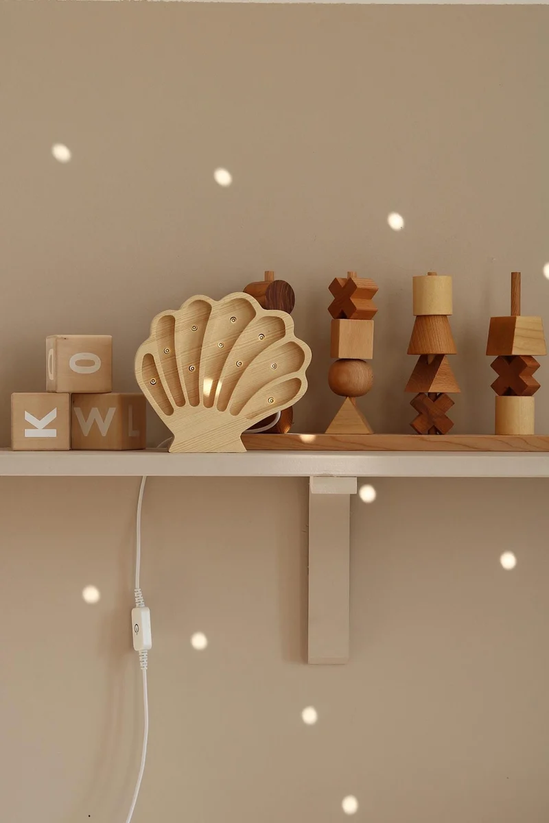 Little Lights Seashell Night Light | Coastal Wood
