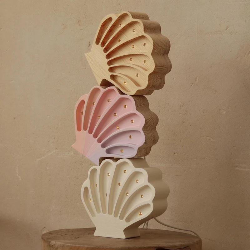 Little Lights Seashell Night Light | Coastal Wood