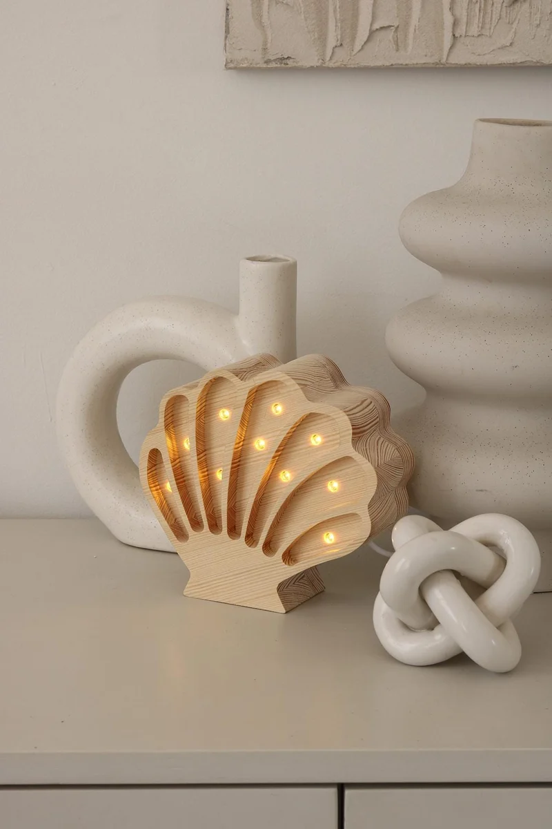 Little Lights Seashell Night Light | Coastal Wood