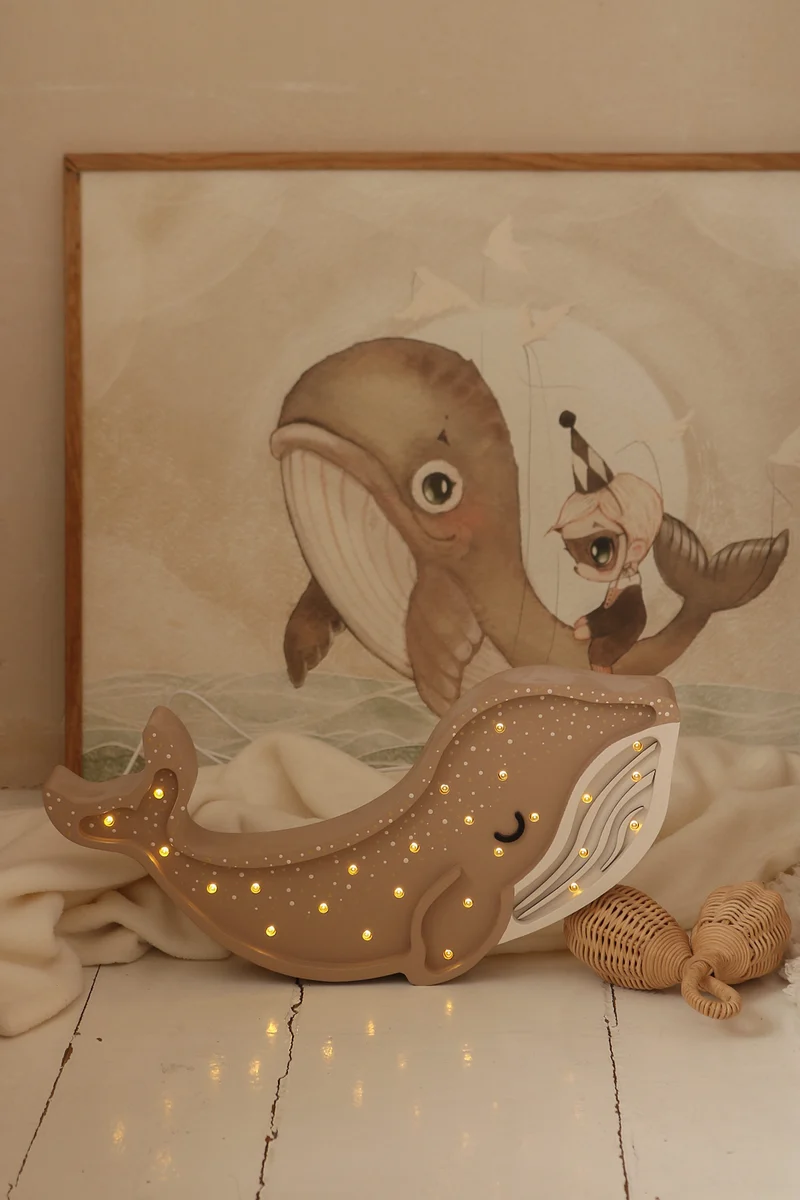 Little Lights Whale Night Light | Cinamon Brown