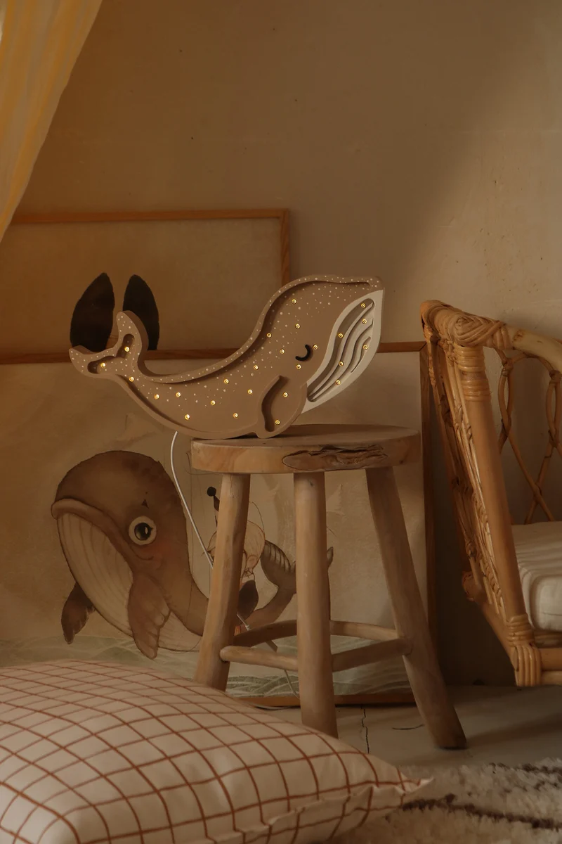 Little Lights Whale Night Light | Cinamon Brown