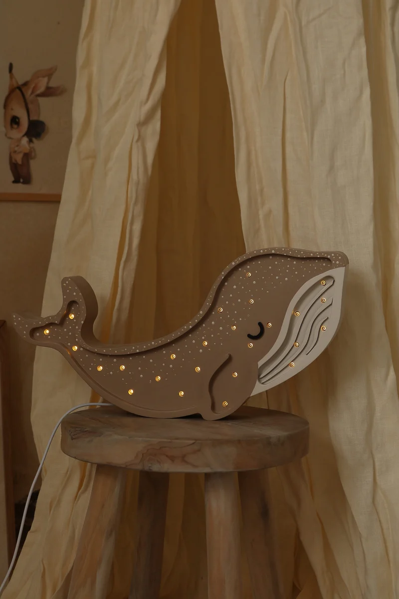 Little Lights Whale Night Light | Cinamon Brown