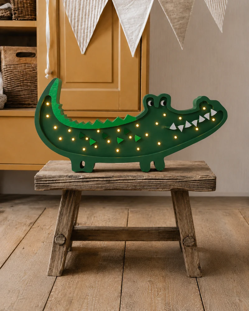 Little Lights Crocodile Night Light | Papkin Green