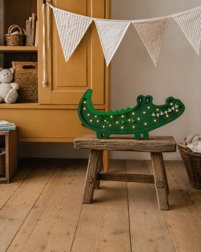 Little Lights Crocodile Night Light | Papkin Green