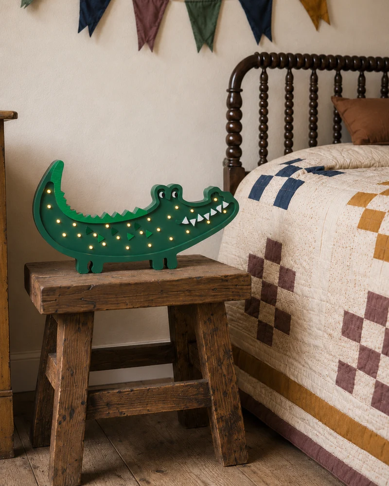Little Lights Crocodile Night Light | Papkin Green