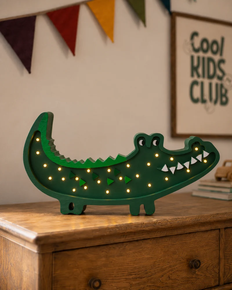 Little Lights Crocodile Night Light | Papkin Green