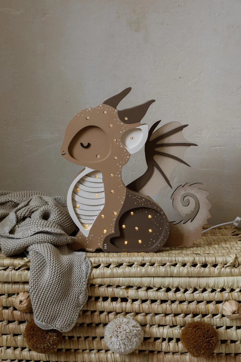 Little Lights Dragon Night Light | Tiramissu Brown