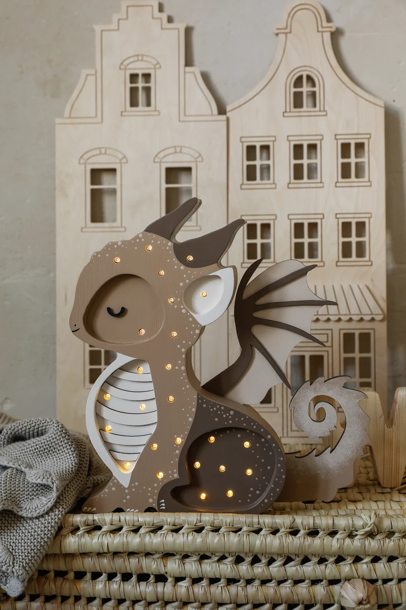 Little Lights Dragon Night Light | Tiramissu Brown