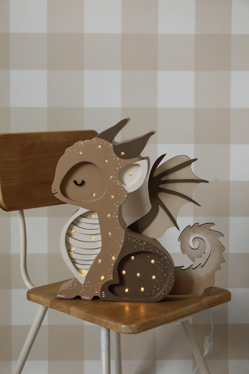 Little Lights Dragon Night Light | Tiramissu Brown