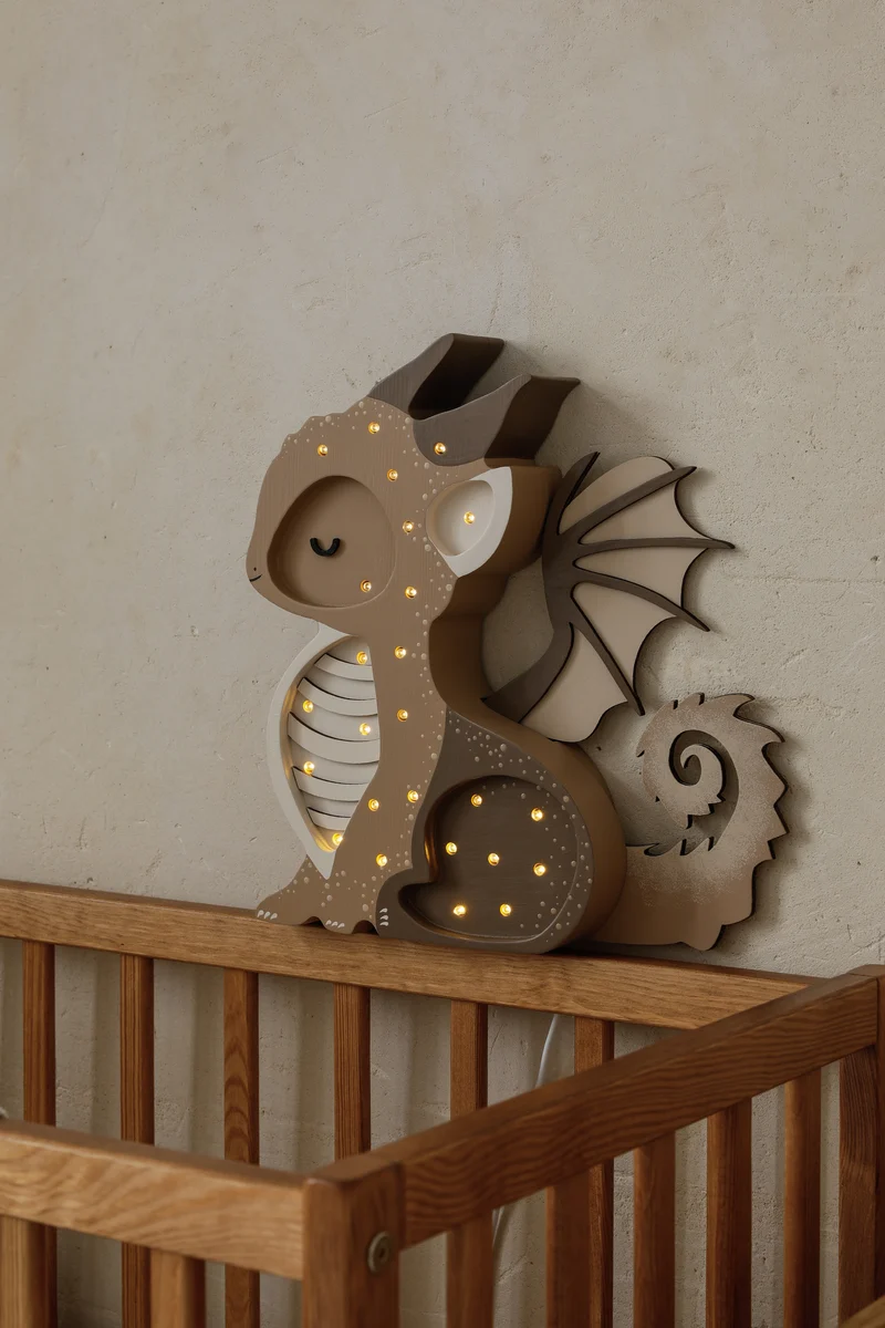 Little Lights Dragon Night Light | Tiramissu Brown