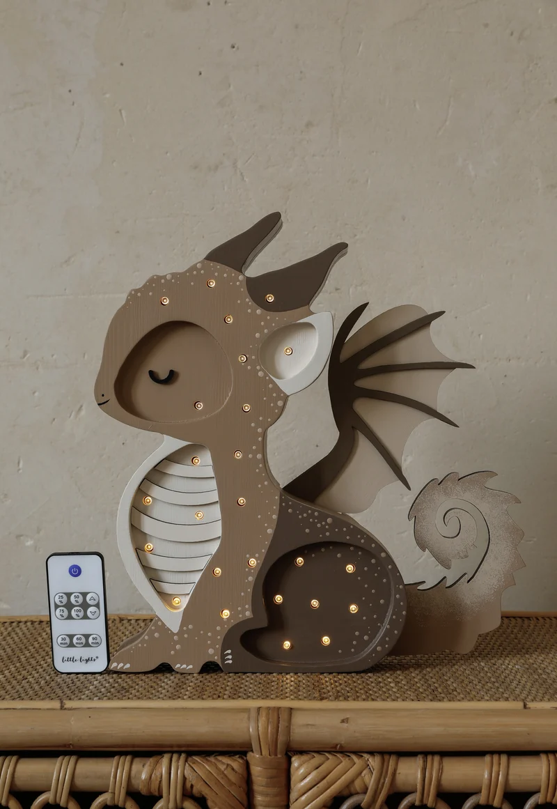 Little Lights Dragon Night Light | Tiramissu Brown