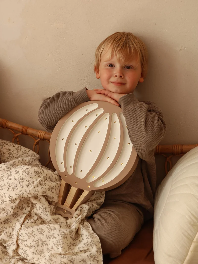 Little Lights Hot Air Balloon Night Light | Light Brown