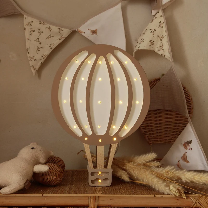 Little Lights Hot Air Balloon Night Light | Light Brown