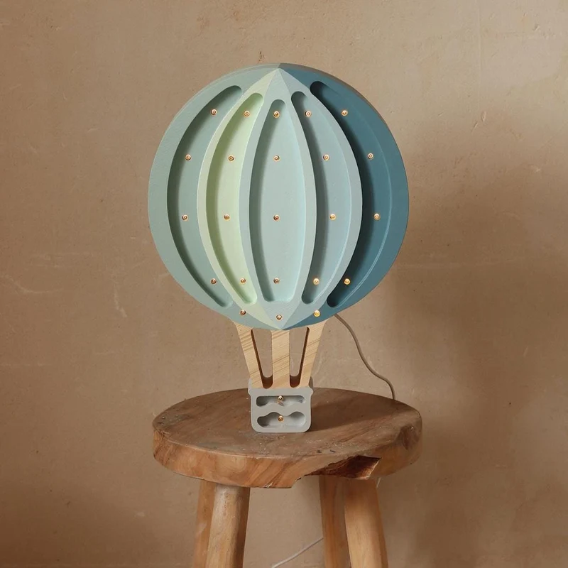 Little Lights Hot Air Balloon Night Light | Blue Rainbow