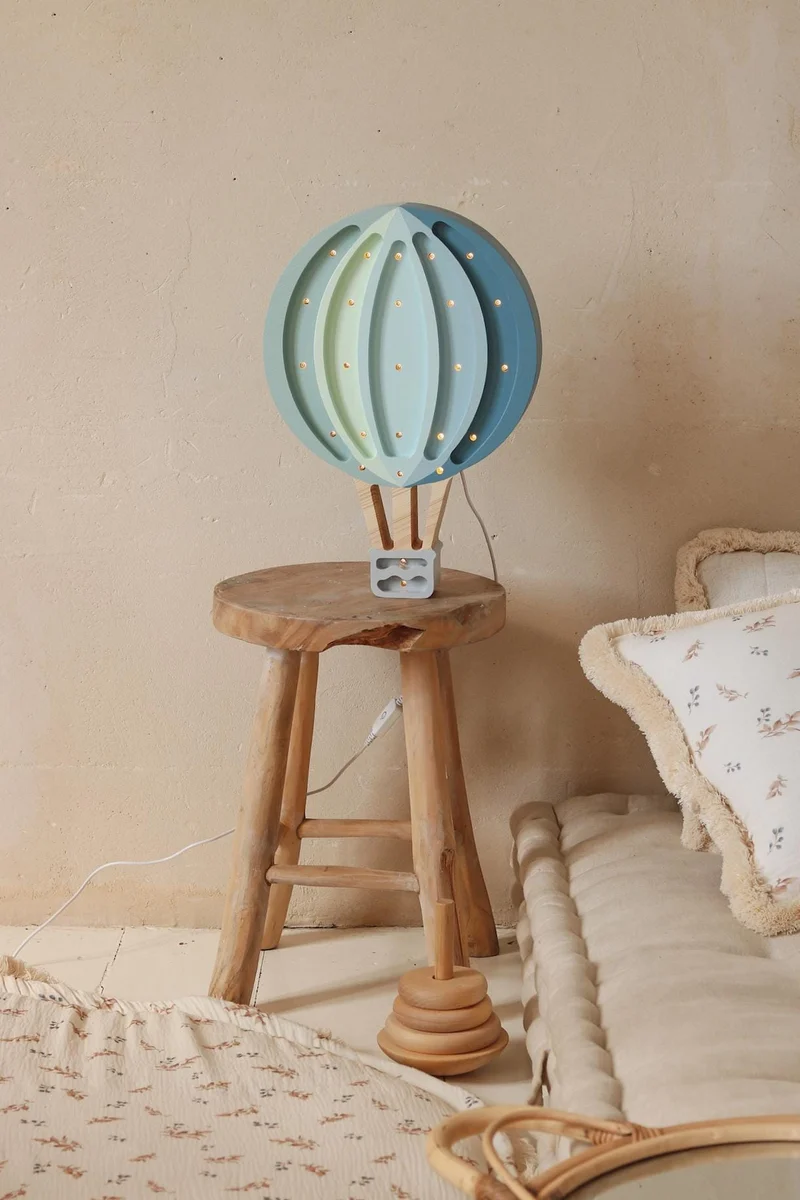 Little Lights Hot Air Balloon Night Light | Blue Rainbow