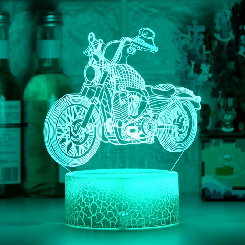 Nacht Licht mit Motorrad Chopper Harley Motiv