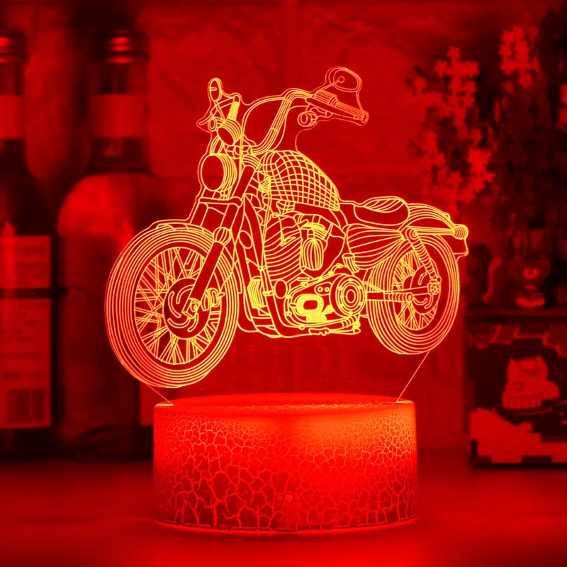 Nacht Licht mit Motorrad Chopper Harley Motiv