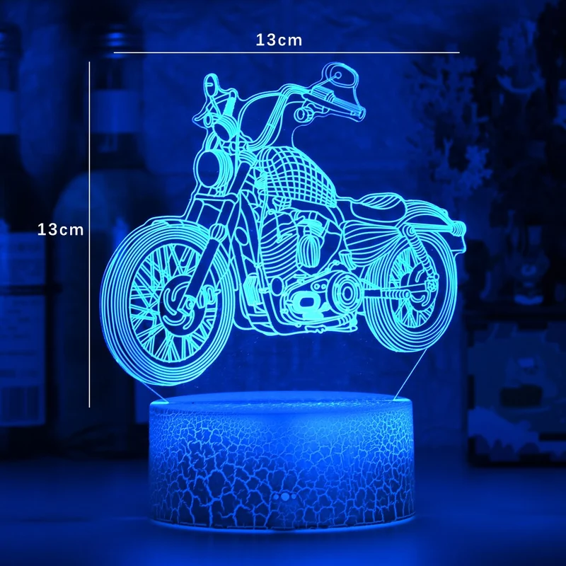 Nacht Licht mit Motorrad Chopper Harley Motiv