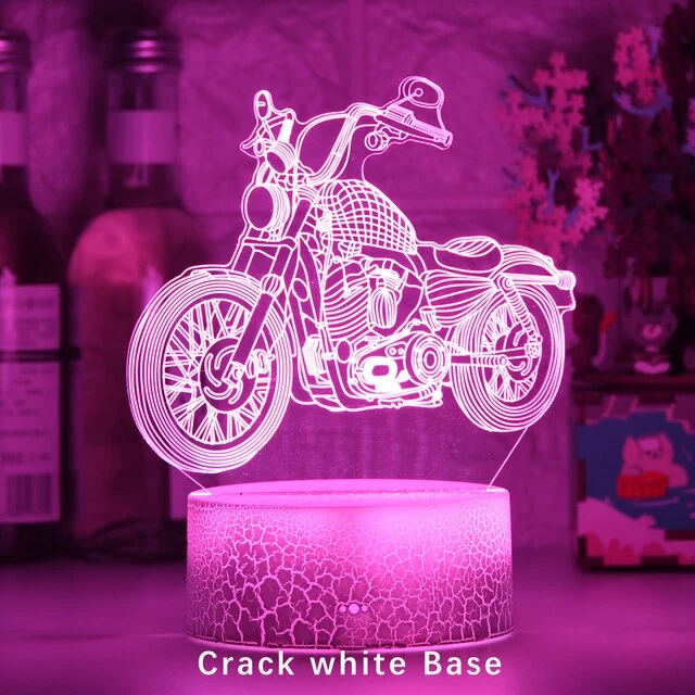 Nacht Licht mit Motorrad Chopper Harley Motiv