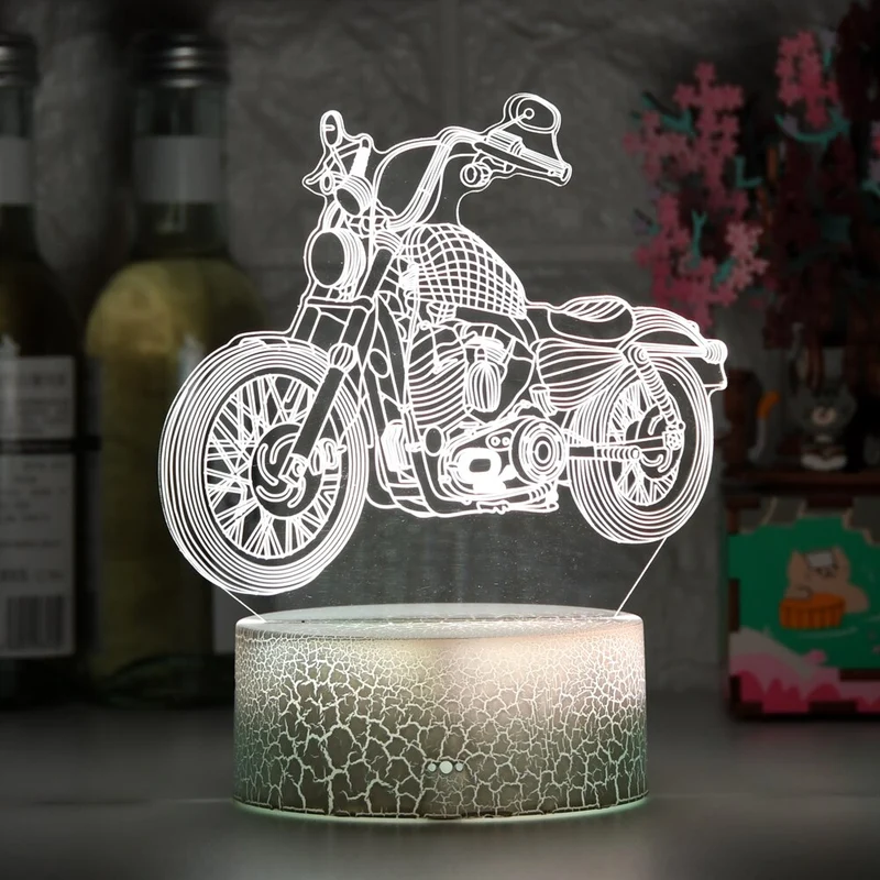 Nacht Licht mit Motorrad Chopper Harley Motiv