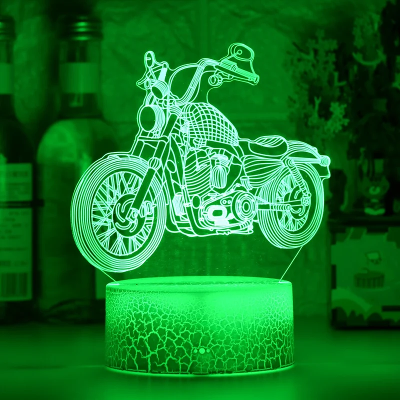 Nacht Licht mit Motorrad Chopper Harley Motiv