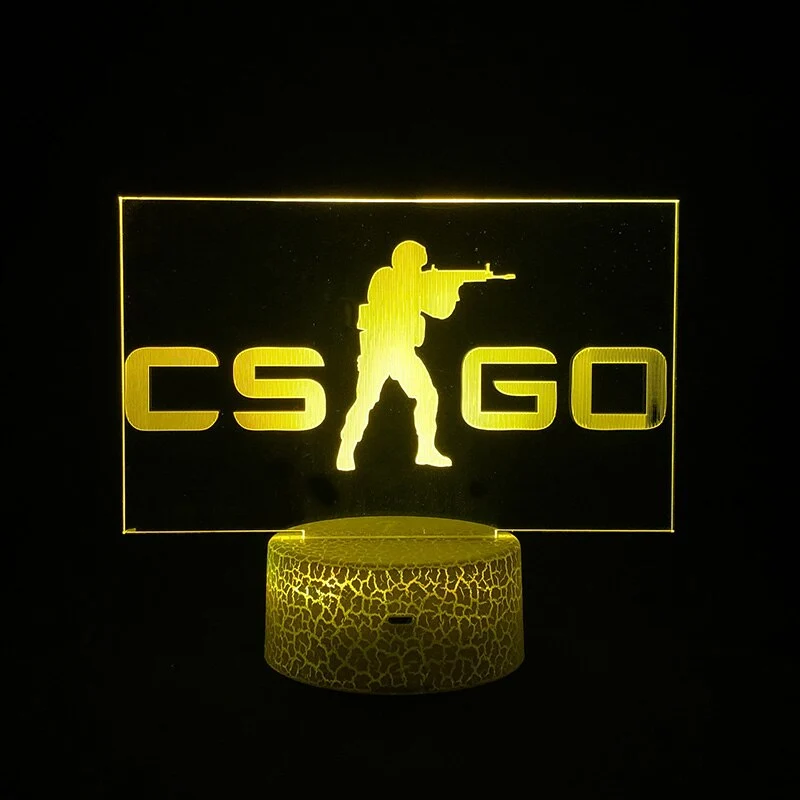 CS Go Nacht Licht Deko Lampe mit CS Go Logo
