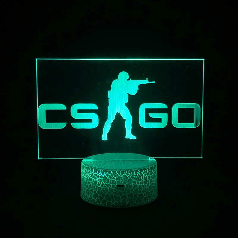 CS Go Nacht Licht Deko Lampe mit CS Go Logo