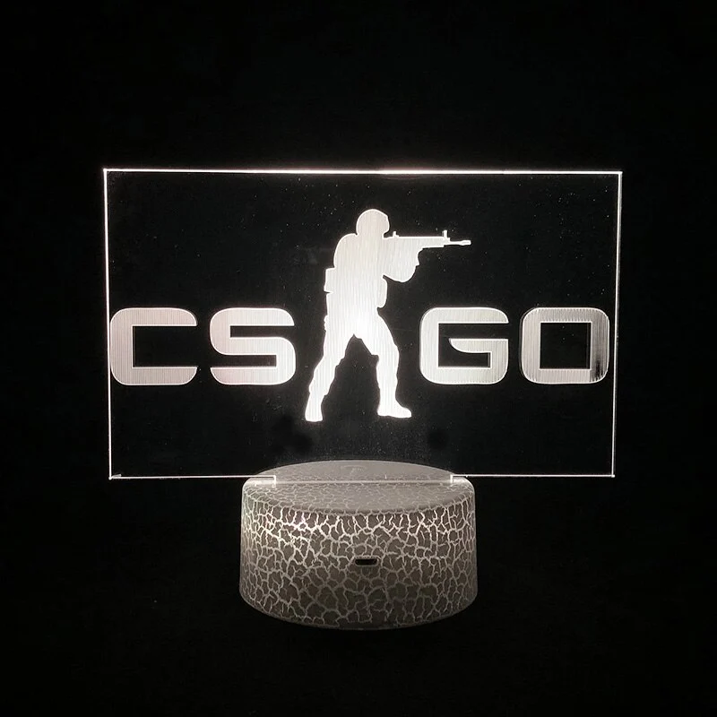 CS Go Nacht Licht Deko Lampe mit CS Go Logo
