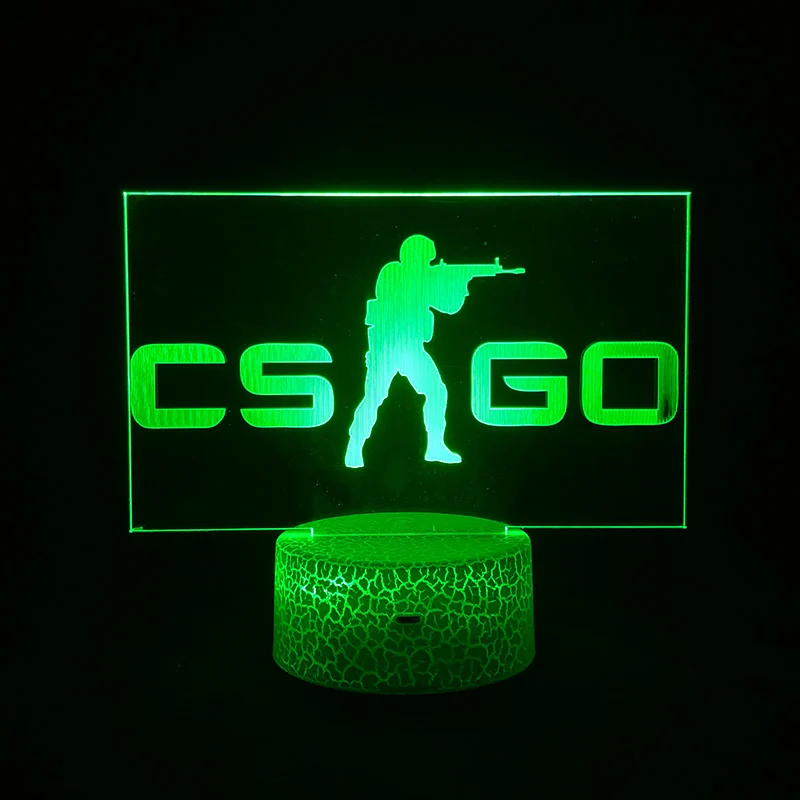 CS Go Nacht Licht Deko Lampe mit CS Go Logo