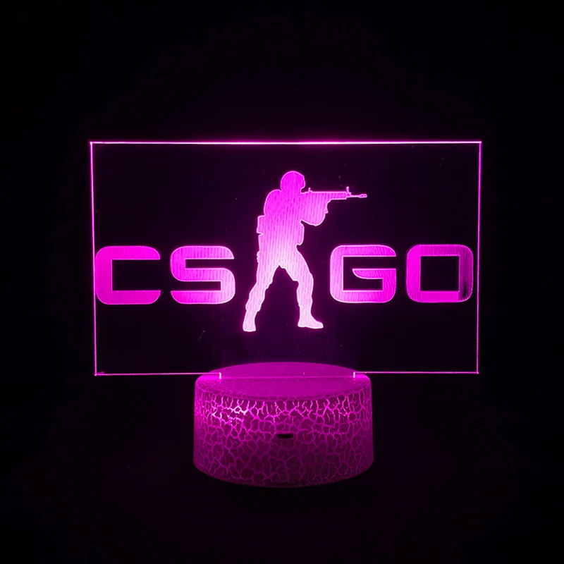 CS Go Nacht Licht Deko Lampe mit CS Go Logo