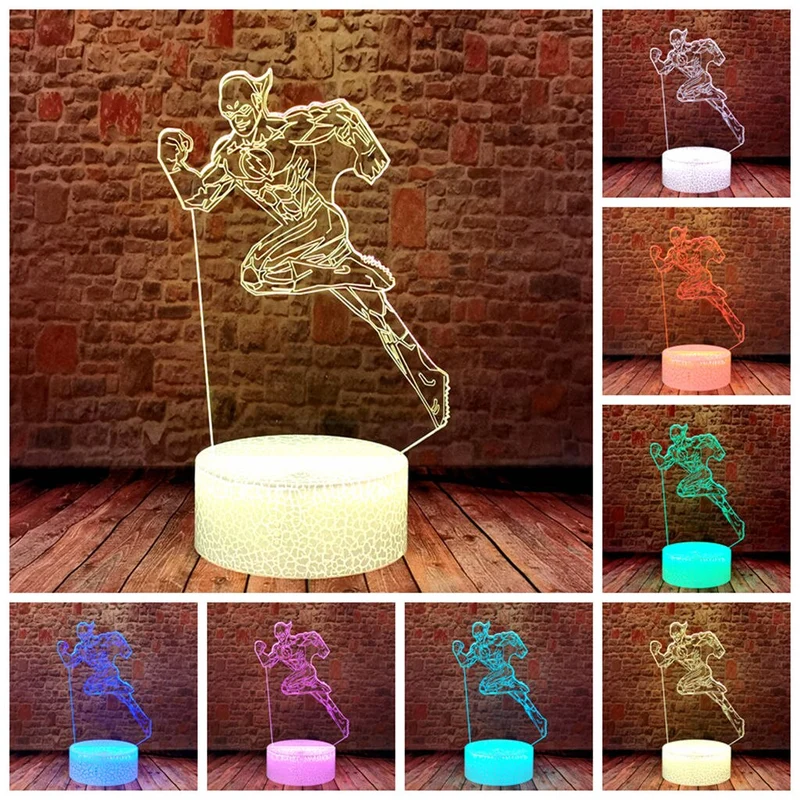 Der Flash Nacht Lampe mit Flash Superhelden Motiv