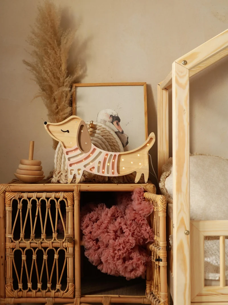 Little Lights Puppy Dachshund Night Light | Strawberry Cream