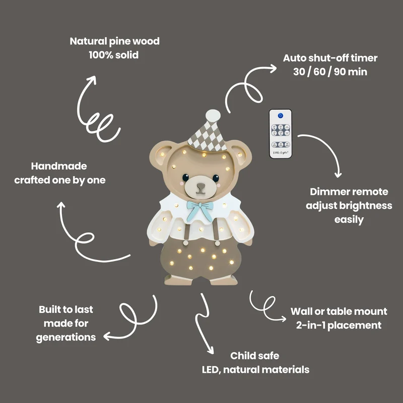 Little Lights Fairytale Friend Theo the Bear | Chocolate Brown