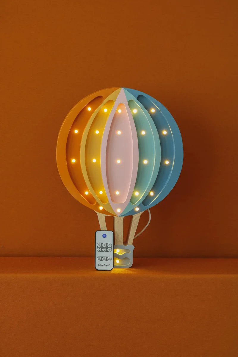 Little Lights Hot Air Balloon Night Light | Retro Rainbow