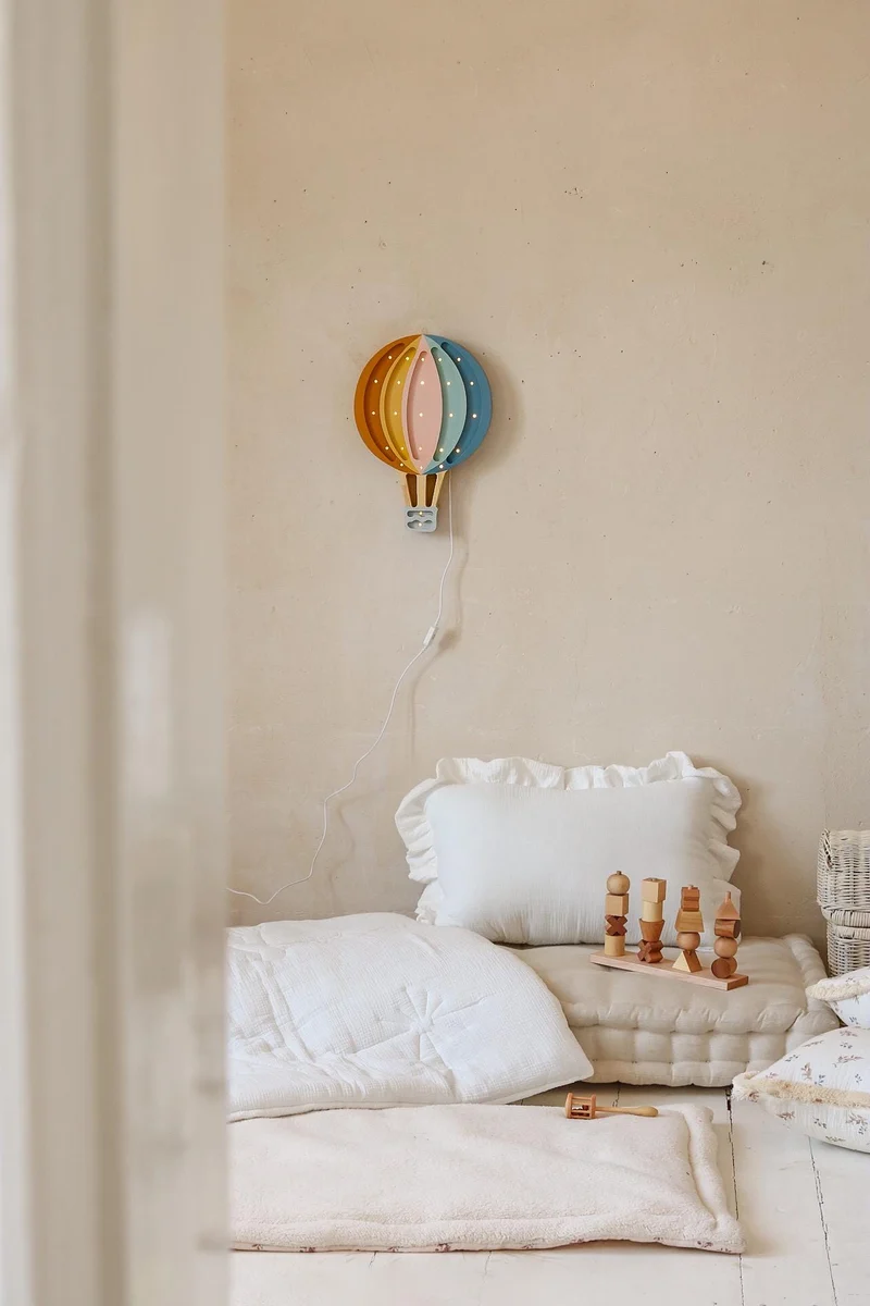 Little Lights Hot Air Balloon Night Light | Retro Rainbow