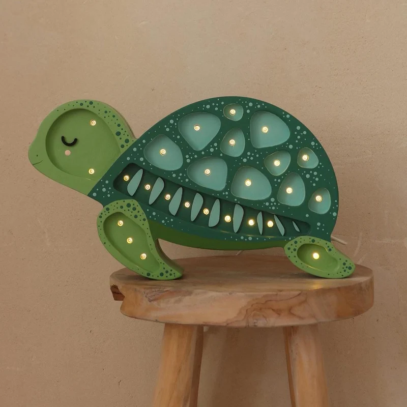 Wooden Turtle Night Light Ocean Decor for Kids' Room Handmade Lamp Baby Nursery Lighting Coastal Style Beige Baby Room Sea Animal Nautical