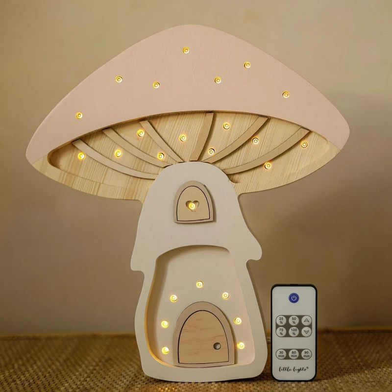 Little Lights Mushroom House Night Light | Marshmallow Pink
