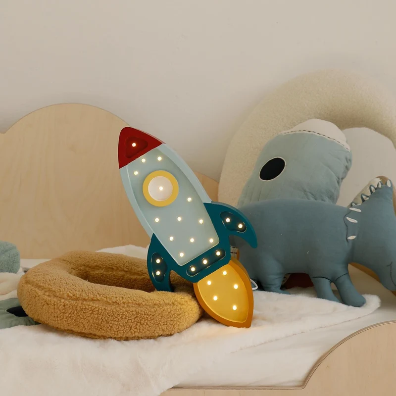Little Lights Space Rocket Night Light | Teal