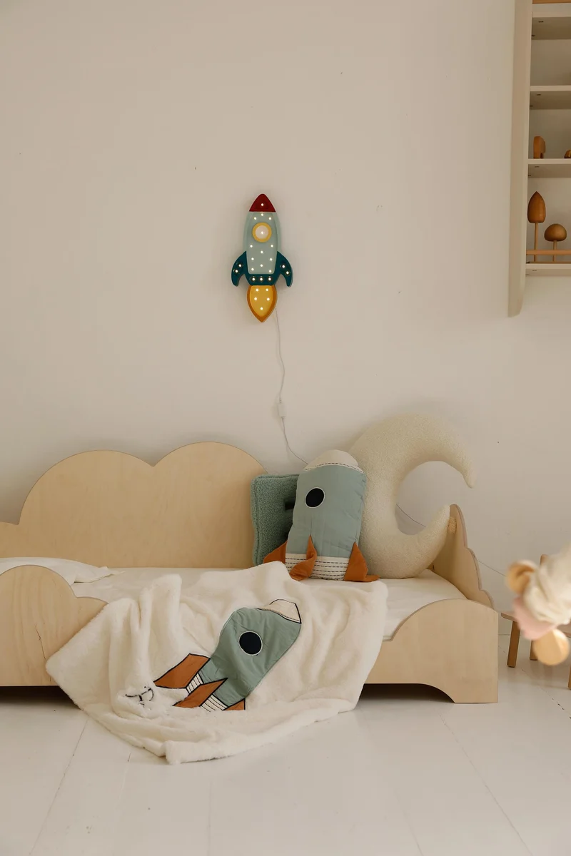 Little Lights Space Rocket Night Light | Teal