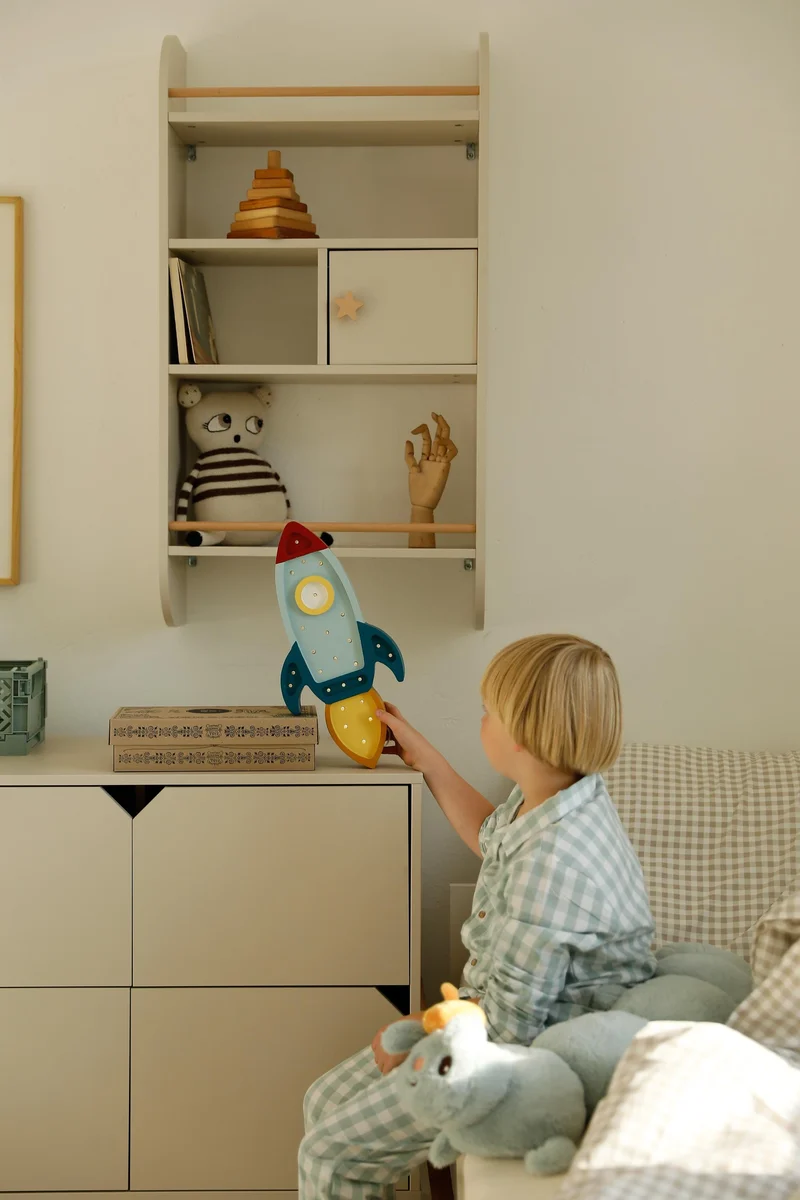 Little Lights Space Rocket Night Light | Teal