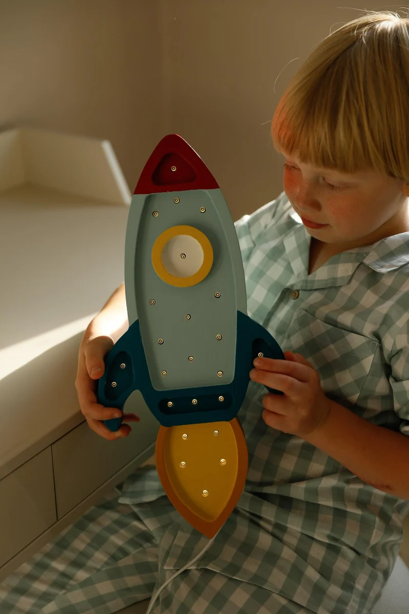 Little Lights Space Rocket Night Light | Teal