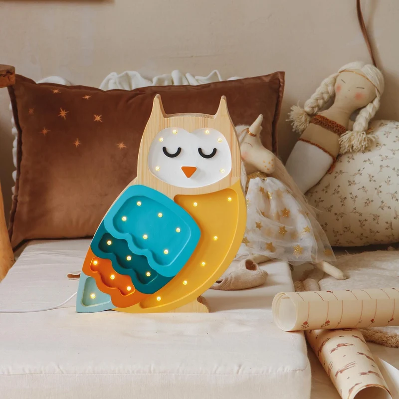 Little Lights Owl Night Light | Mustard