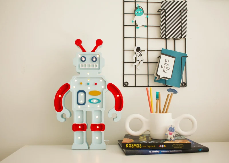 Little Lights Robot Night Light | Metalic Blue