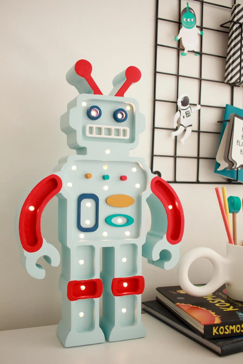 Little Lights Robot Night Light | Metalic Blue