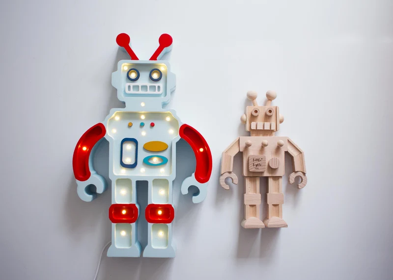 Little Lights Robot Night Light | Metalic Blue