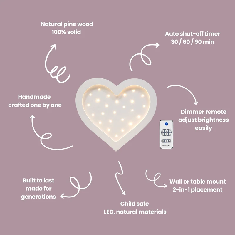 Little Lights Heart Night Light | White