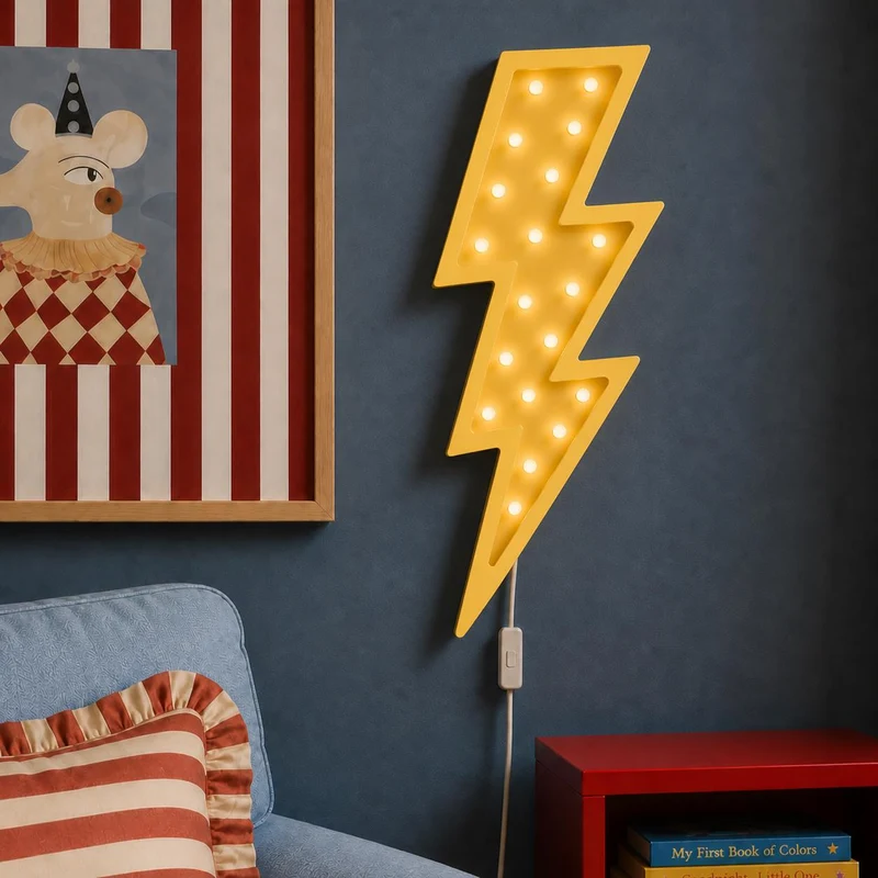 Little Lights Lightning Bolt Night Light | Yellow