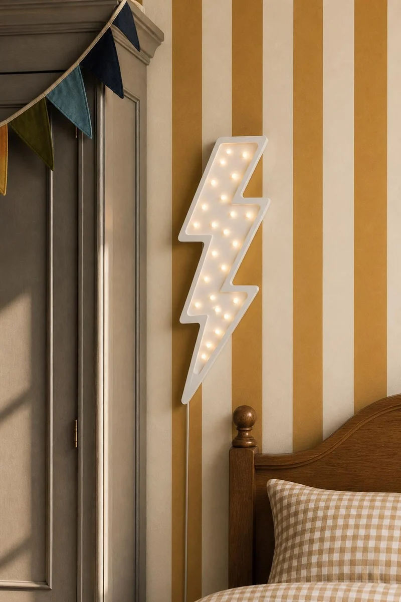 Little Lights Lightning Bolt Night Light | White